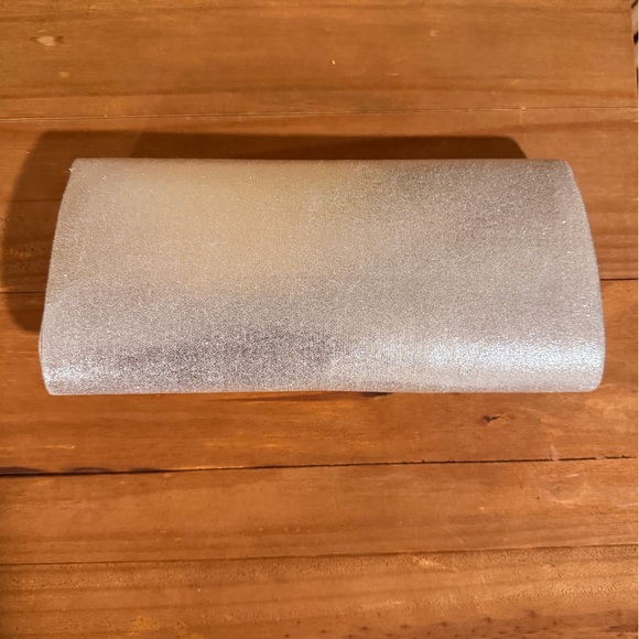 Silver Clutch with Silver Chain Strap - Picture 3 of 6